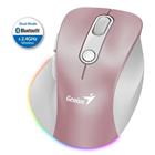 Genius Ergo 9000S Pro Pink duální Bluetooth + 2,4GHz 2400 dpi bezdrátová 6tlačítková dobíjecí RGB růžová