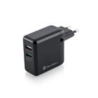 GoGEN Nabíječka do sítě ACHQ 203, 2x USB, 2,4A s funkcí rychlonabíjení QC 3.0 (18W) - černá