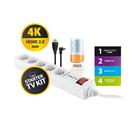 GoGEN Přepěťová ochrana TV STARTER KIT 3, HDMI 2.0 - bílá