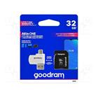 GoodRam microSDHC karta 32GB M1A4 All-in-one (R:100/W:10 MB/s), UHS-I Class 10, U1 + Adapter + OTG card reader/čtečka