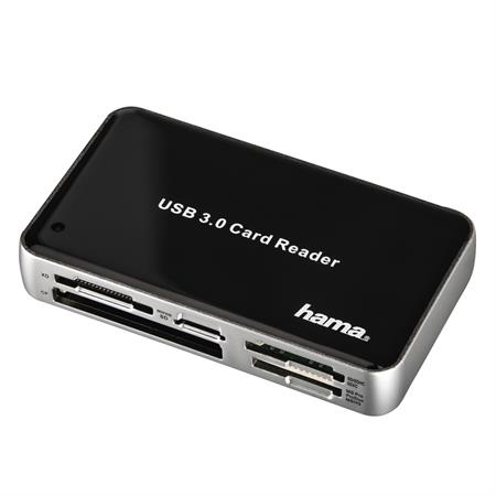 Hama multi čtečka karet USB 3.0 All in One, černá/ stříbrná