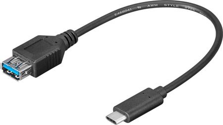 PremiumCord Adaptér USB 3.1 konektor C/male - USB 3.0  A/female, OTG, 0,2m; kur31-01