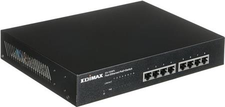 Edimax 8x 10/100 PoE+ switch, 802.3at/af, 80W budget (30W/port); ES-1008PL