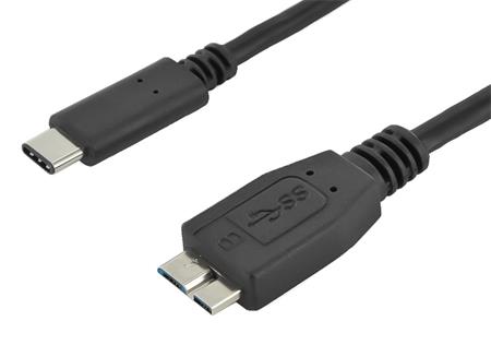 PremiumCord Kabel USB 3.1 konektor C/male - USB 3.0 konektor Micro-B/male, 1m; ku31cmb1bk