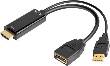 PremiumCord  adaptér HDMI to  DisplayPort  Male/Female s napájením z USB; kportad09