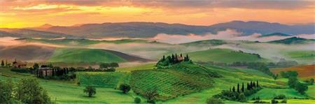 DINO Panoramatické puzzle Val d’Orcia, Toskánsko, Itálie 1000 dílků; 125308