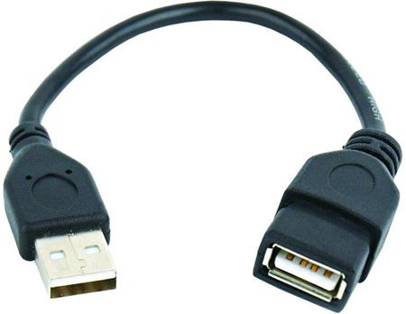 Kabel GEMBIRD USB A-A 15cm 2.0 prodlužovací HQ Black, zlacené kontakty; CCP-USB2-AMAF-0.15M