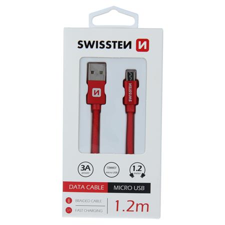 Swissten USB/microUSB 1.2m, červený; 71522206