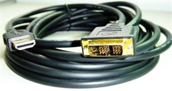 GEMBIRD Kabel propojovací, HDMI-DVI, 1.3, M/M stíněný, zlacené kontakty, 1,8m; CC-HDMI-DVI-6