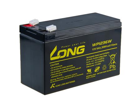 Long 12V 9Ah olověný akumulátor HighRate F2 (WP1236W); PBLO-12V009-F2AH