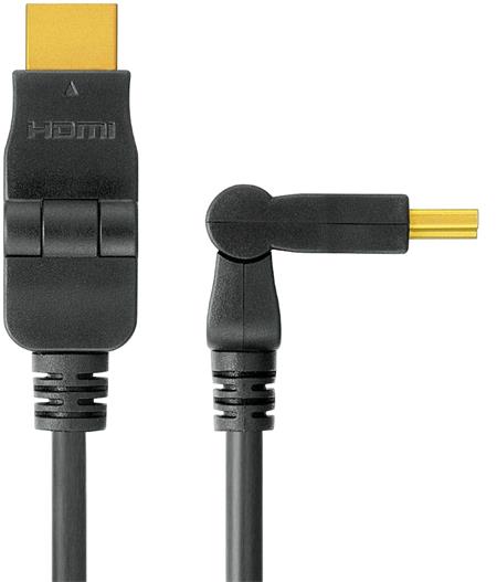 PremiumCord Kabel HDMI A - HDMI A M/M 2m,  otočné zlacené konektory; kphdmo2