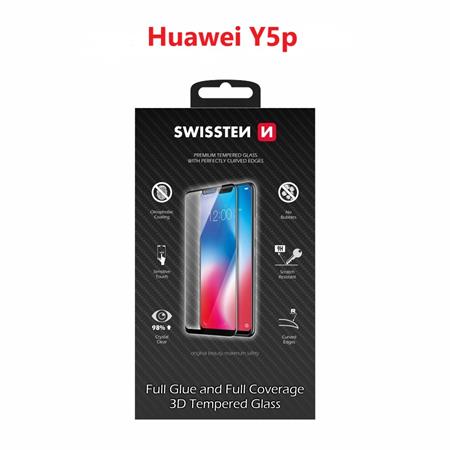 Swissten sklo ultra durable 3D full glue glass Huawei Y5P černé; 64701858