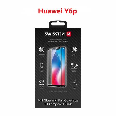 Swissten sklo ultra durable 3D full glue glass Huawei Y6P černé; 64701859