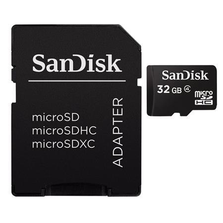 SanDisk microSDHC Card 32 GB +  Adapter; SDSDQB-032G-B35