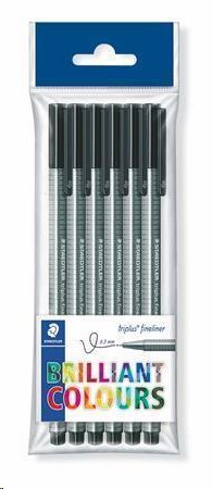 Staedtler Liner "Triplus 334", sada - 6ks, černá, 0,3 mm; TS3349PB6