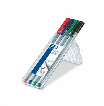 Staedtler Liner "Triplus 334 Box" sada, 4 barvy, 0,3mm; TS334SB4