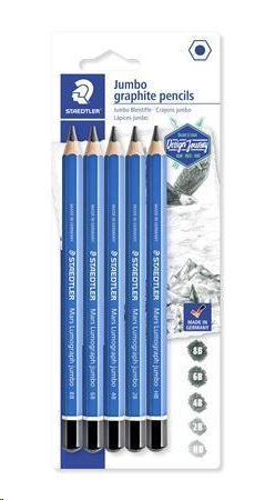 Staedtler Grafitové tužky "Design Journey Lumograph", 5 tvrdostí, jumbo, šestihranné; TS100JSBK5