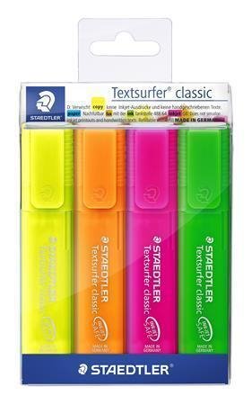 Staedtler Zvýrazňovač "Textsurfer classic 364", 4 barvy, 1-5mm; TS364PWP4