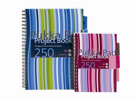 Pukka Pad Blok "Project book", mix barev, linkovaný, drátěná kroužková vazba, A5, 125 listů; PUPBA5