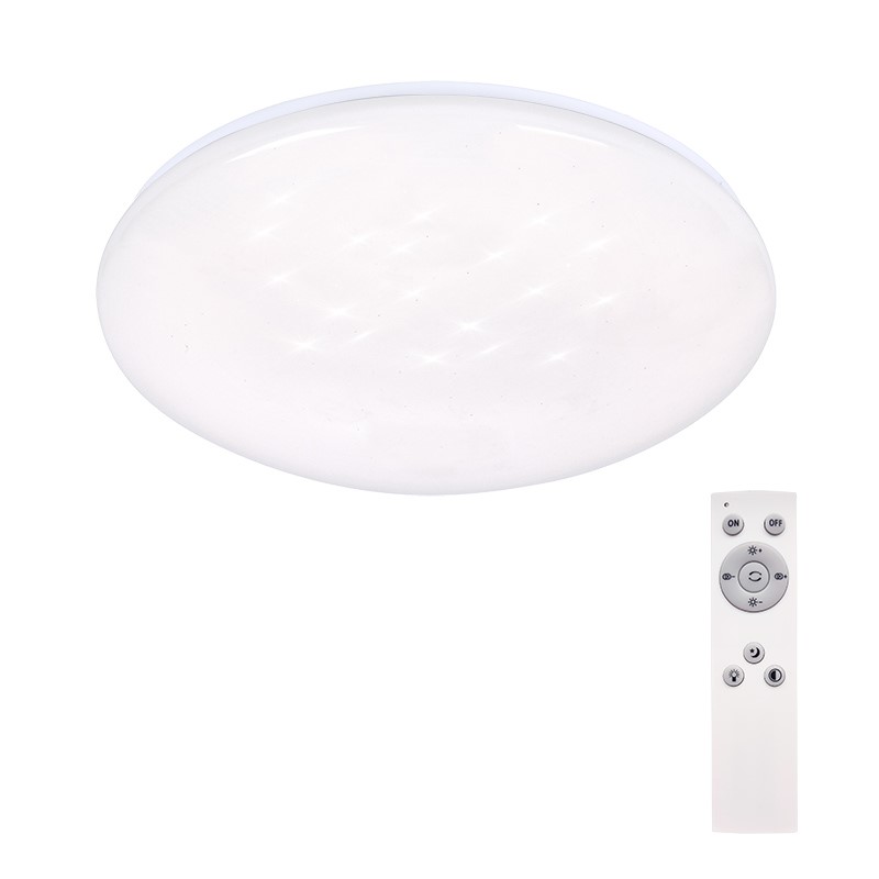 Solight LED stropní světlo Star, kulaté, 24W,1440lm, dálkové ovládání, 37cm; WO763