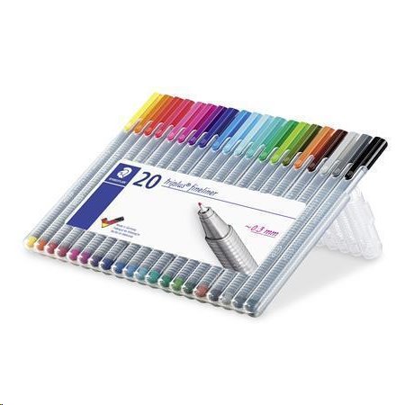 Staedtler Liner "Triplus 334 Box" sada, 20 barev, 0,3mm; TS334SB20