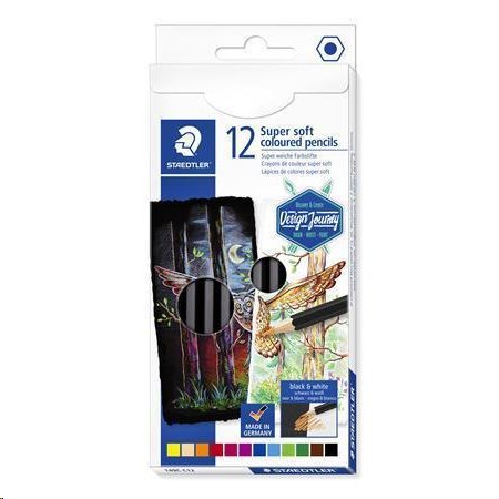 Staedtler Barevné pastelky "Design Journey Super Soft", sada 12 barev, šestihranná; TS149CC12