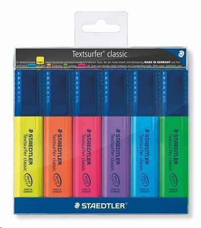 Staedtler Zvýrazňovač "Textsurfer classic 364", sada, 6 barev, 1-5 mm; TS364WP6