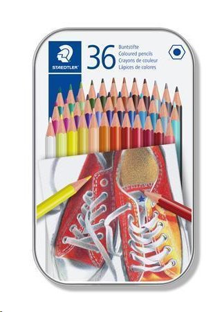 Staedtler Pastelky, 36 různých barev, sada, šestihranné; TS175M36