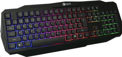 Herní klávesnice C-TECH Arcus (GKB-15), casual gaming, CZ/SK, duhové podsvícení, USB; GKB-15