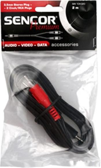 SENCOR 3,5 mm stereo jack - 2x Cinch, kabel, Délka: 2m; SAV 104-020