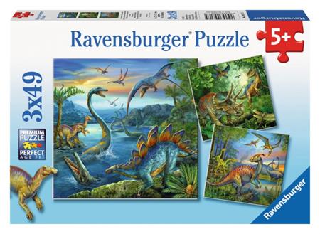 RAVENSBURGER Puzzle Úžasní dinosauři 3x49 dílků; 8040