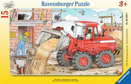 RAVENSBURGER Puzzle Práce s bagrem 15 dílků; 119001