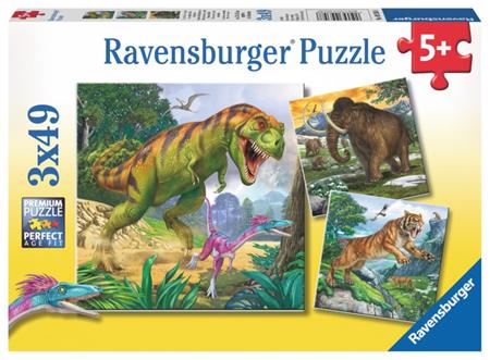 RAVENSBURGER Puzzle Pravěcí vládci 3x49 dílků; 116159