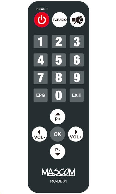 Mascom dálkový ovladač MC720T2 HD DB01 - SENIOR ovládání; MASDOS