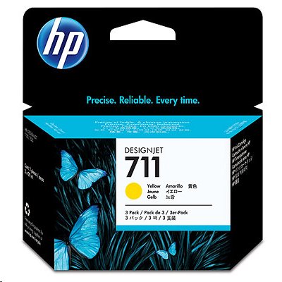 HP 711 (CZ136A, žlutá, trojbalení) - originální; CZ136A