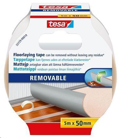 TESA Oboustranná podlahová páska  "Removable 55729" odstranitelná beze stop, 50 mm x 5 m; TE55729