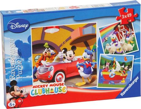 RAVENSBURGER Puzzle Mickeyho klubík 3x49 dílků; 1374