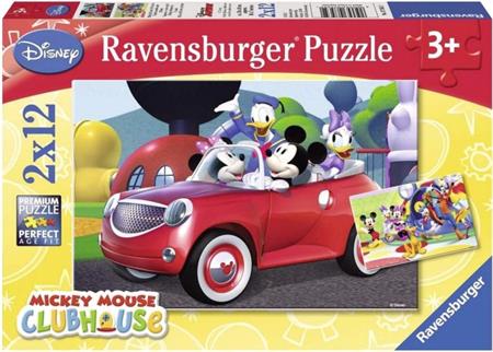 RAVENSBURGER Puzzle Mickey Mouse s přáteli 2x12 dílků; 111987