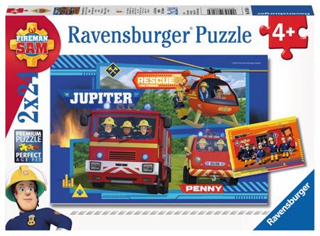 RAVENSBURGER Puzzle Požárník Sam: Výjezd 2x24 dílků; 123942