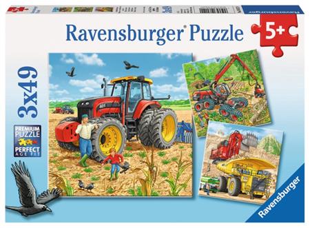 RAVENSBURGER Puzzle Velké stroje 3x49 dílků; 119321