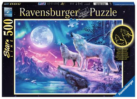 RAVENSBURGER Svítící puzzle Vytí za soumraku 500 dílků; 123960