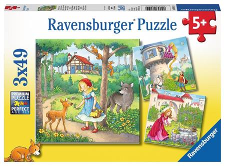 RAVENSBURGER Puzzle Klasické pohádky 3x49 dílků; 125393