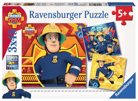 RAVENSBURGER Puzzle Požárník Sam v nebezpečí 3x49 dílků; 116593