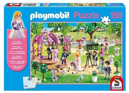 SCHMIDT Puzzle Playmobil Svatba 150 dílků + figurka Playmobil; 124788