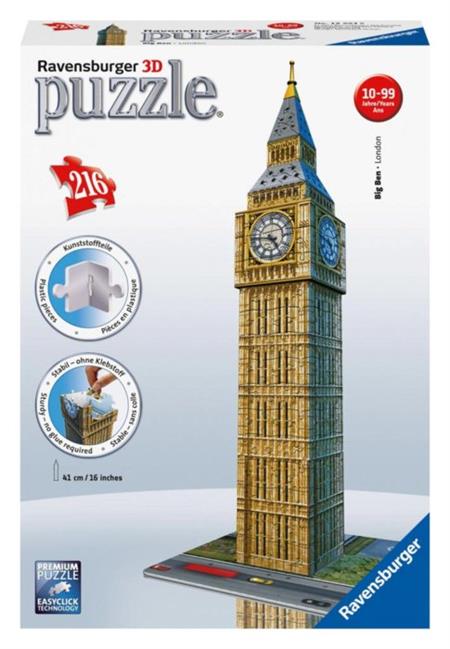 RAVENSBURGER 3D puzzle Big Ben, Londýn 216 dílků; 2604