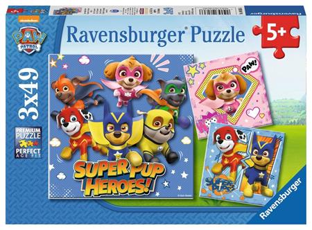 RAVENSBURGER Puzzle Tlapková patrola 3x49 dílků; 125386