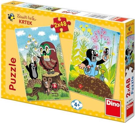 DINO Puzzle Krtek na mýtině 2x48 dílků; 114939