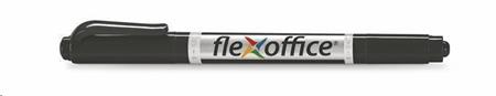 Flexoffice Permanentní popisovač "PM01", černá, 0,4/1,0mm, kužel.hrot, oboustranný; FOPM01FK