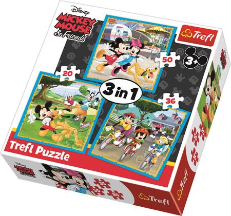 TREFL Puzzle Mickey Mouse a přátelé 3v1 (20,36,50 dílků); 125191