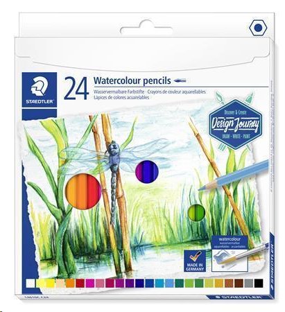 Staedtler Akvarelové pastelky "Design Journey", 24 různých barev, sada, šestihranné; TS14610CC24